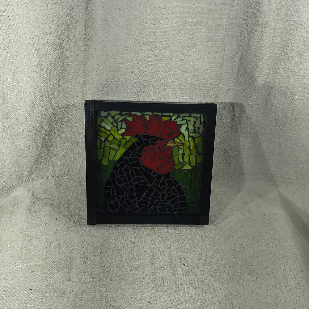 Original Glass Mosaic Artwork " Mug Shot" 11" X 11" By Timothy Designs